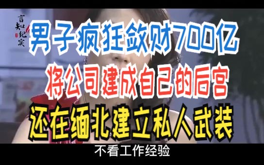 男子疯狂敛财700亿 将公司建成自己的后宫 还在缅北建立私人武装哔哩哔哩bilibili