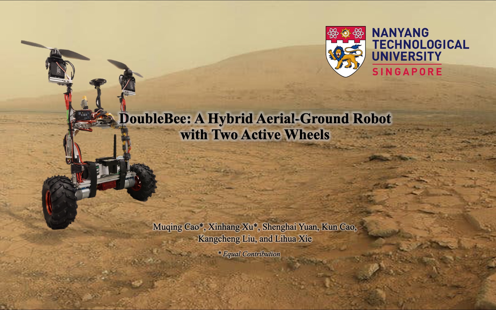 [图]震惊！平衡车竟然还能飞！DoubleBee: A Hybrid Aerial-Ground Robot with Two Active Wheels