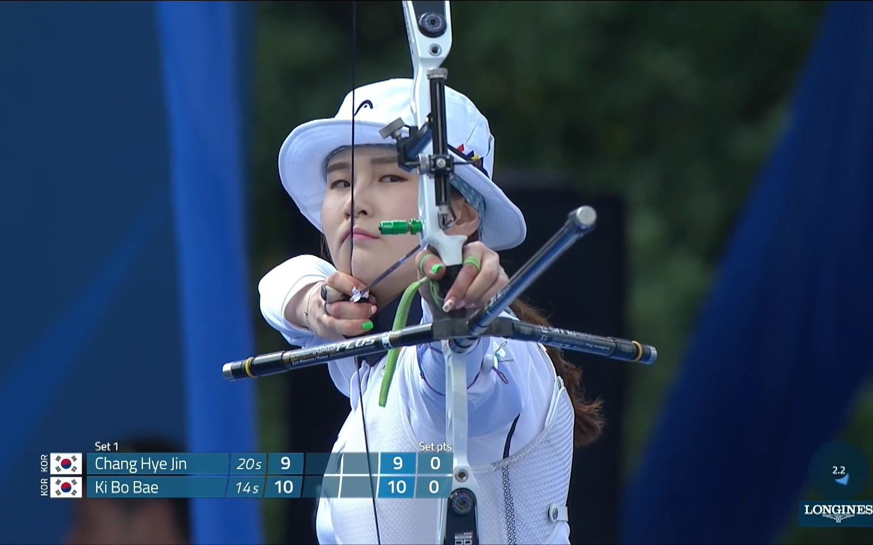竞技反曲女子决赛 张慧珍(韩国)vs 奇甫倍(韩国)