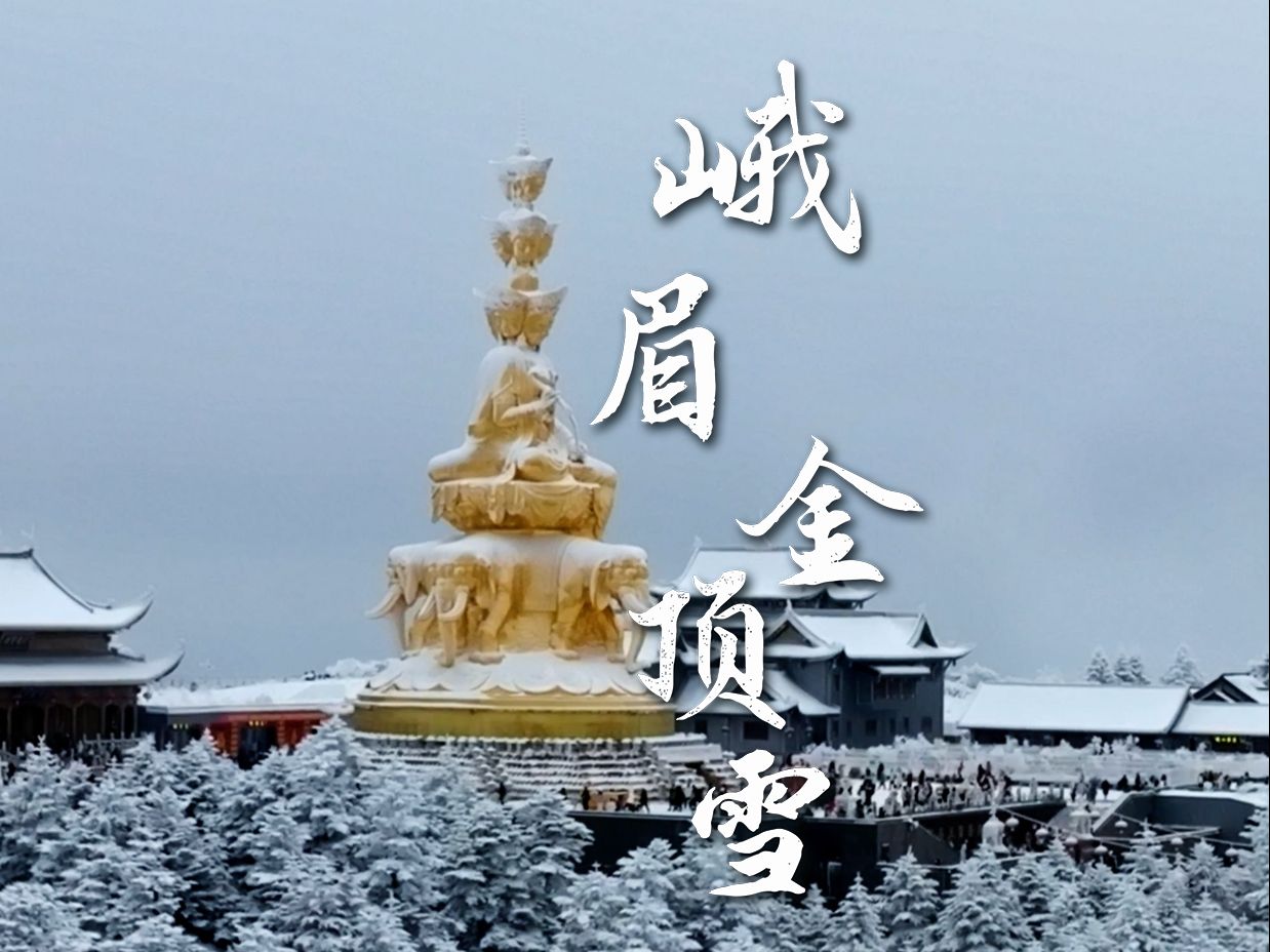 峨眉山|金顶覆雪的震撼,谁懂!哔哩哔哩bilibili