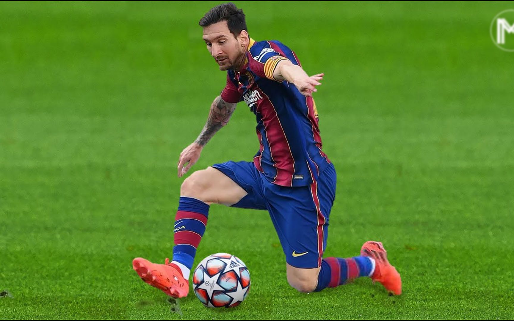 梅西的盘带在另一个维度已经不需要触球就把人给过了