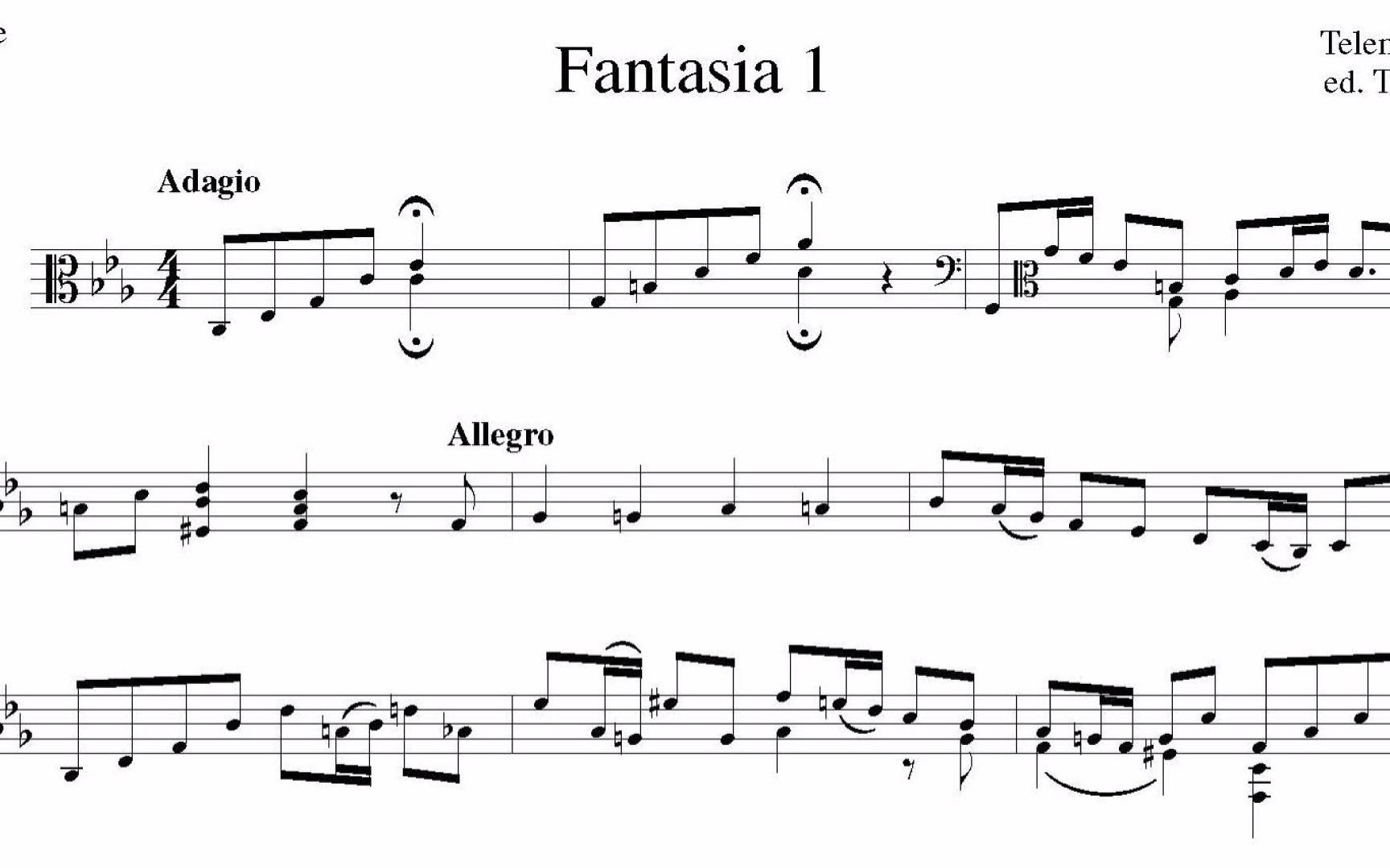 [图]［曲谱同步］［维奥尔琴］12 Fantasias for Viola da Gamba 12首维奥尔琴幻想曲 By Georg Philipp Telemann