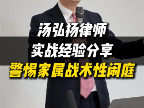 处理「战术性闹庭」其实很考验律师及法官的经验和智慧.哔哩哔哩bilibili