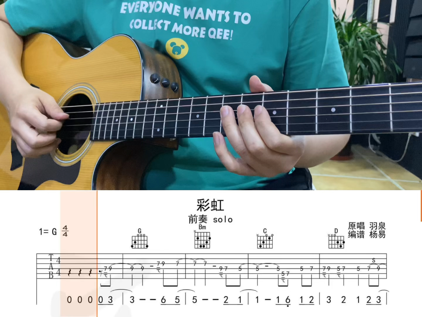 羽泉《彩虹》前奏木吉他solo