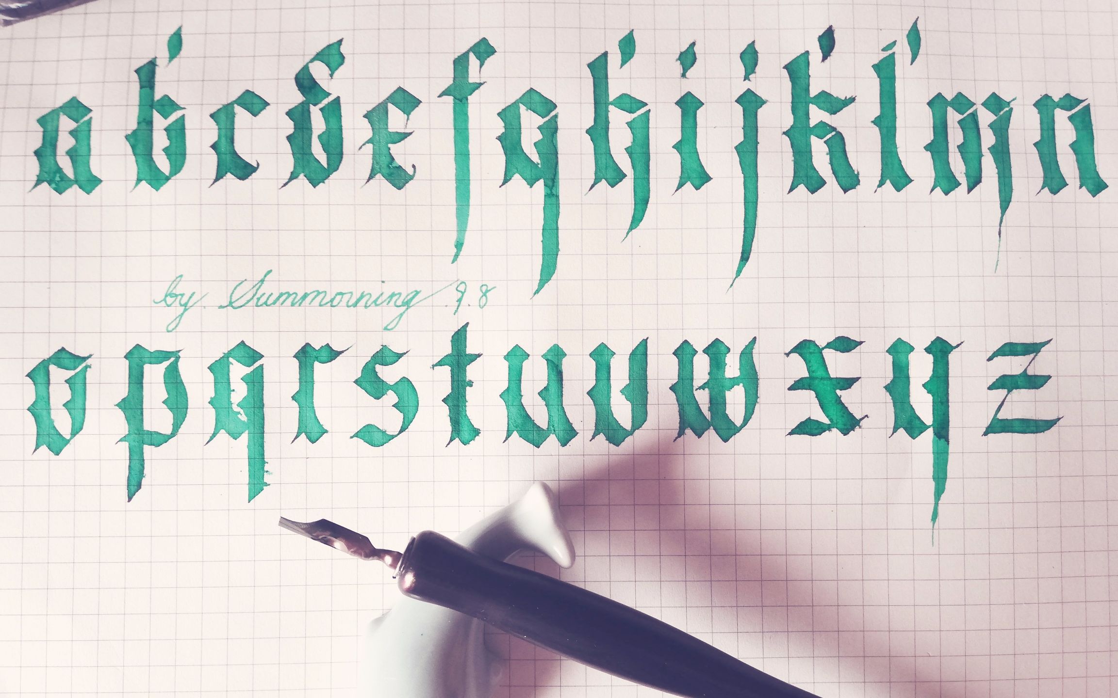 手写时光modern哥特体英文26个字母小写书法教程新手适应