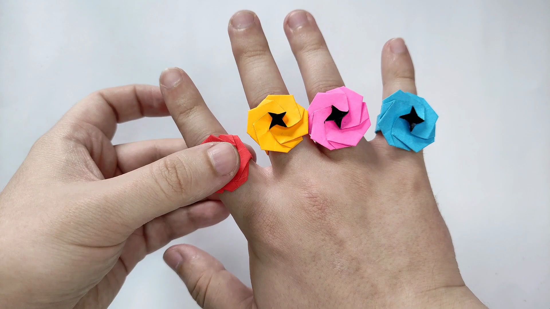 【origami library】罂粟花戒指折纸教程origami poppy ring