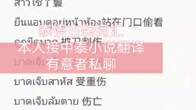 中泰小说翻译,古装词汇,本人接中泰小说翻译,有意者请联系我哔哩哔哩bilibili