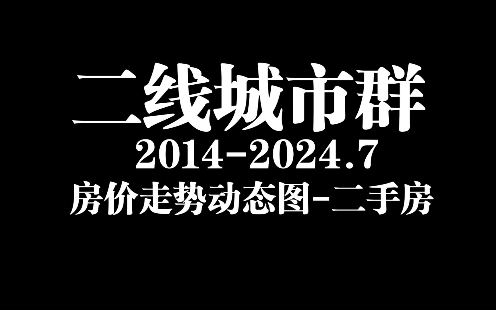 【全网首发】十年一顾・二线城市19城十年二手房价格指数走势动态图(20142024.7)哔哩哔哩bilibili