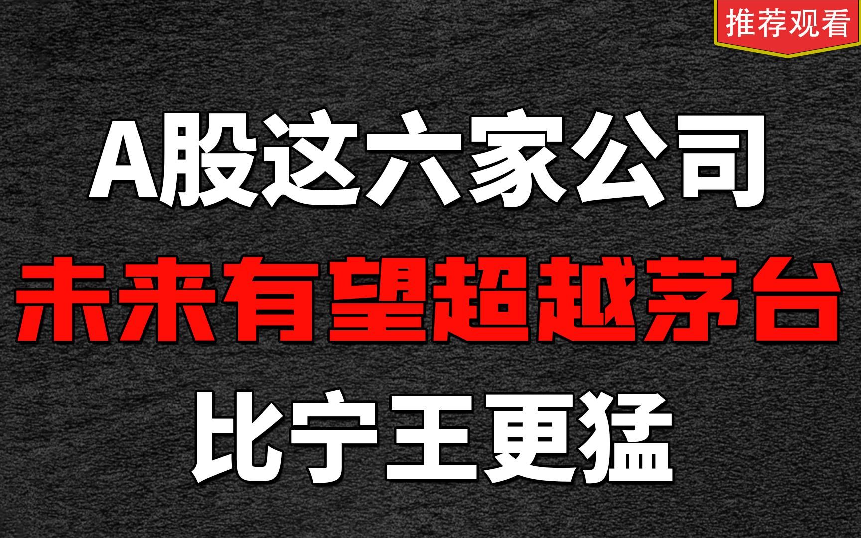 未来有望超越茅台,比宁王牛更牛的6家上市公司!值得收藏研究!哔哩哔哩bilibili