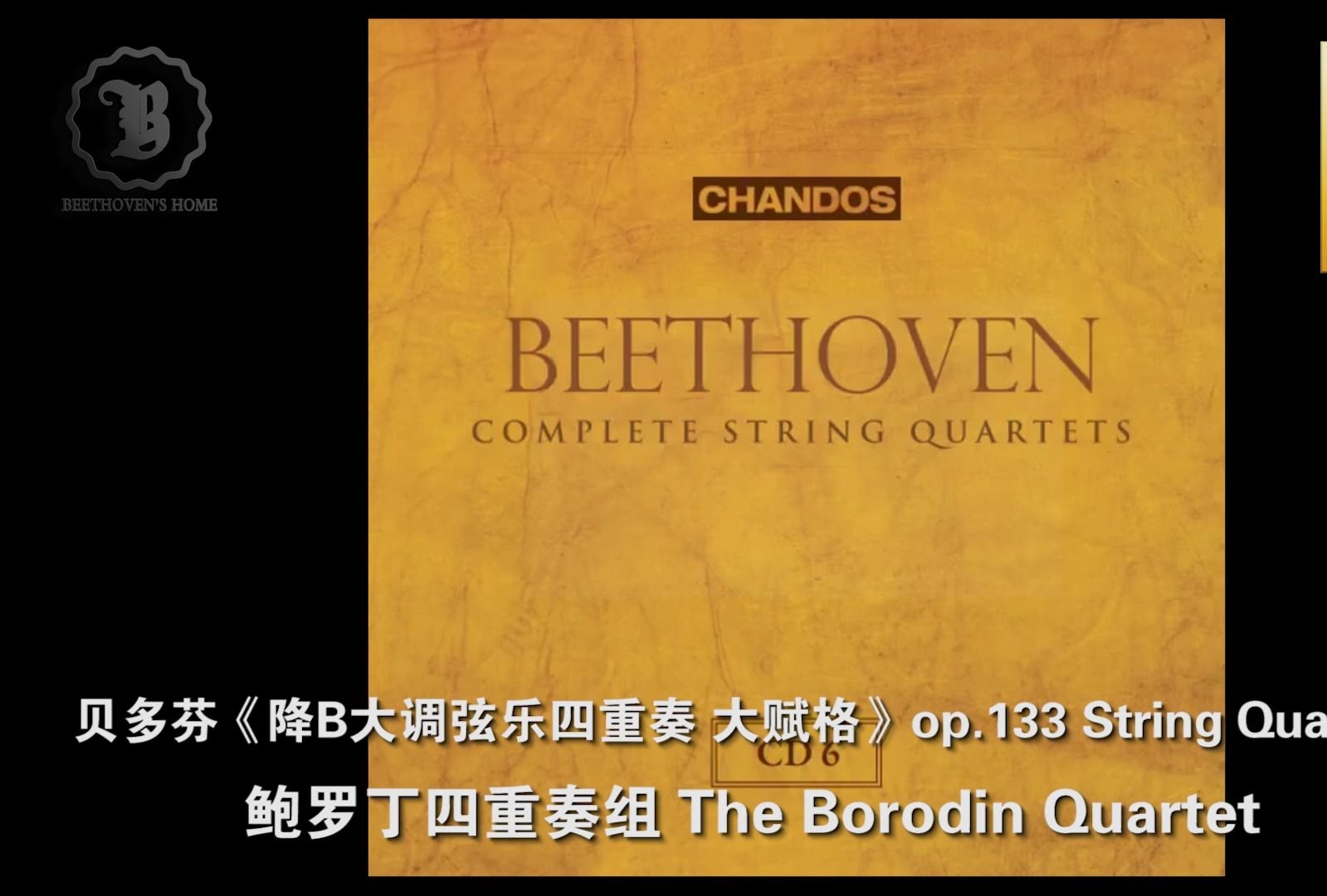 133《降b大调弦乐四重奏 大赋格》鲍罗丁四重奏 boro