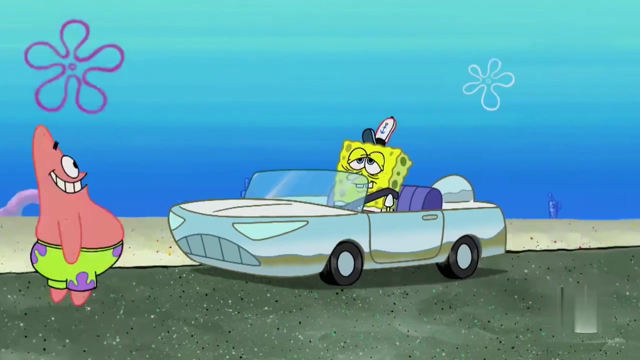 海绵宝宝:海绵宝宝第一次迟到,被封印在车里,不让海绵宝宝下车