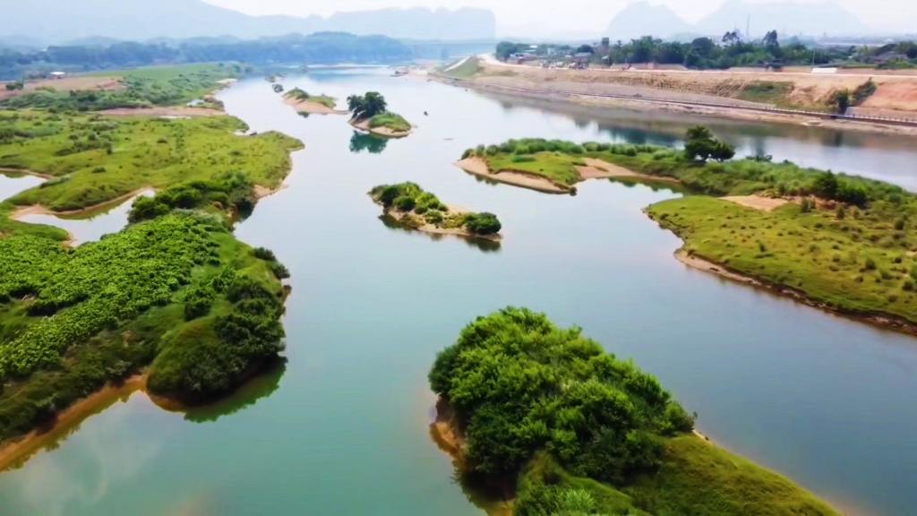 广西柳州柳城蚂拐岛航拍