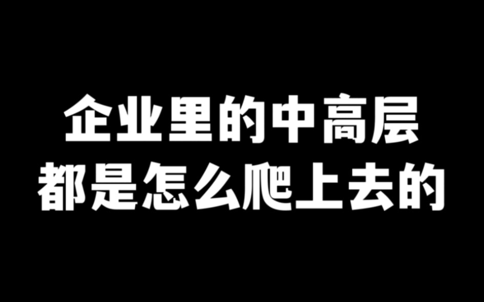 那些企业里的中高层管理者,都是怎么爬上去的?哔哩哔哩bilibili