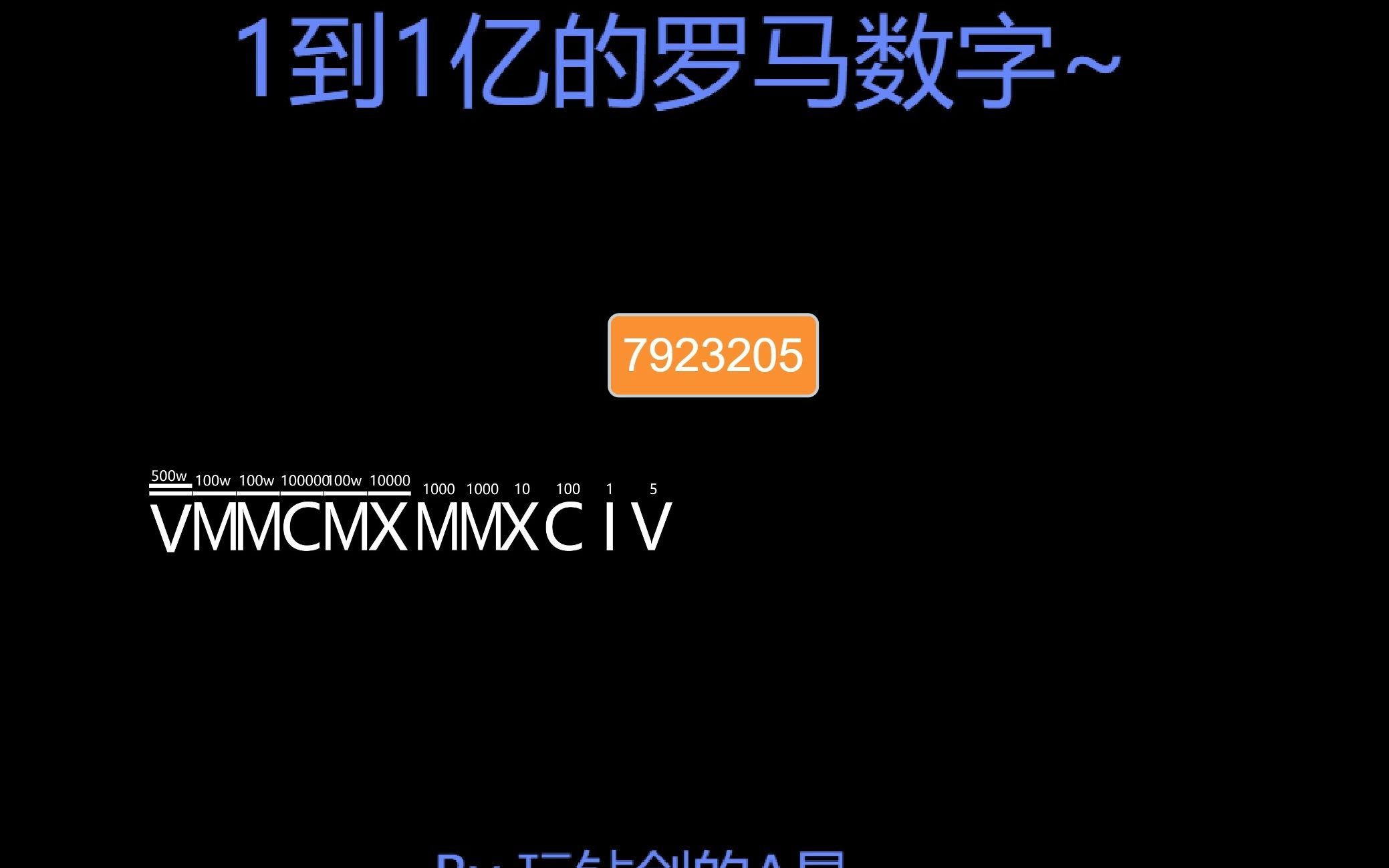 【A星】娱乐篇~1到1亿的罗马数字哔哩哔哩bilibili