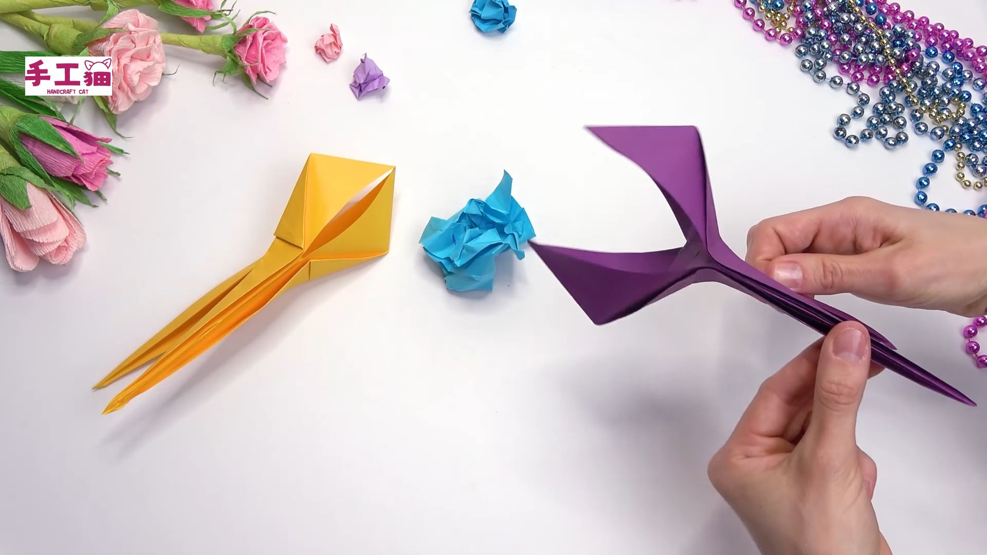 简单亲子儿童折纸创意手工教程钳子diy