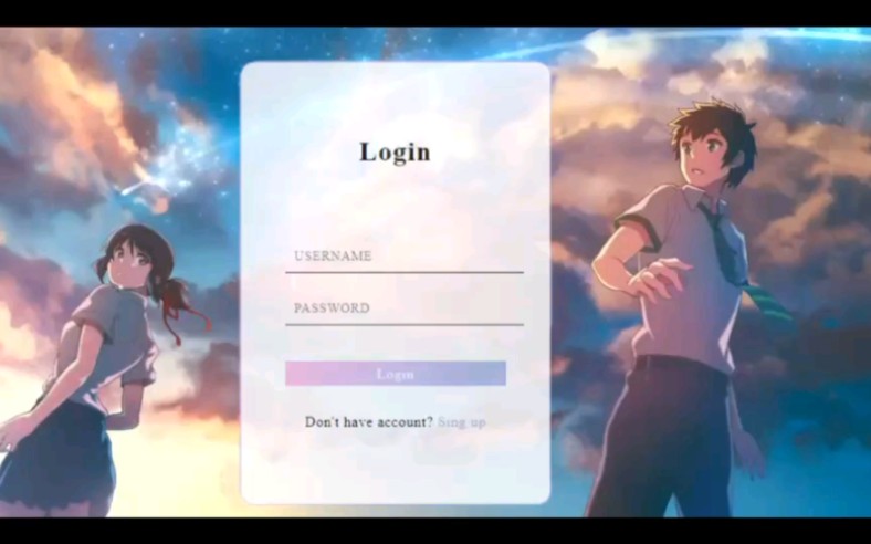 【前端】你的名字网页设计html+css网页期末作业,超美的登入界面哔哩哔哩bilibili