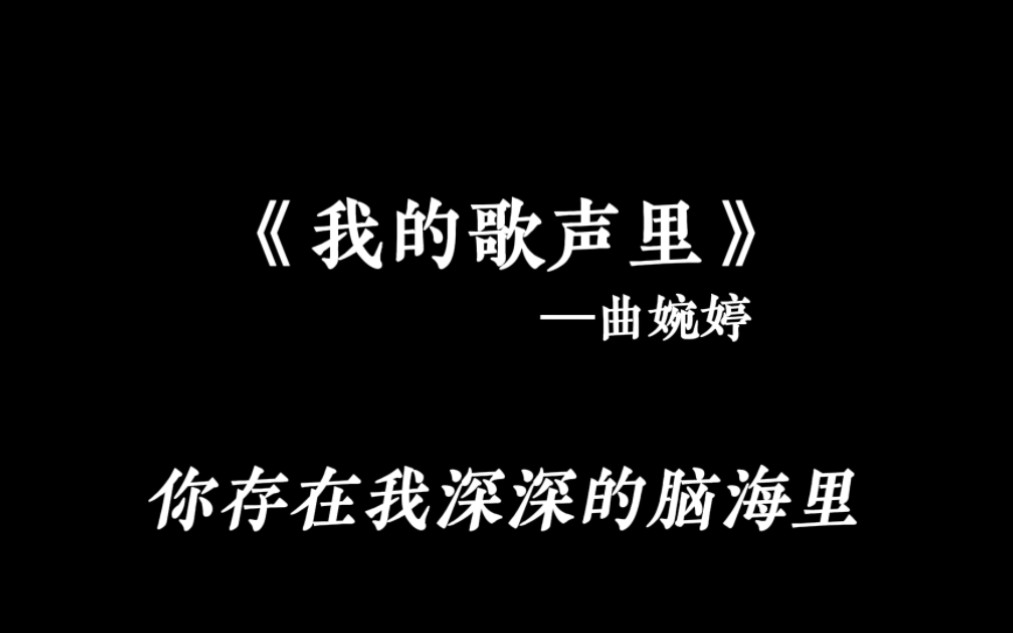 《我的歌声里》曲婉婷 0.9x(降调版)哔哩哔哩bilibili