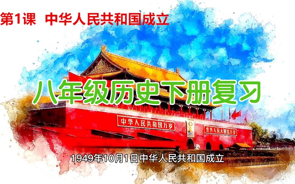 [图]八年级历史下册复习（第1课 中华人民共和国成立）