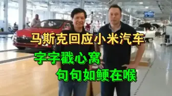 下载视频: 马斯克回应小米汽车，字字戳心窝，句句如鲠在喉！