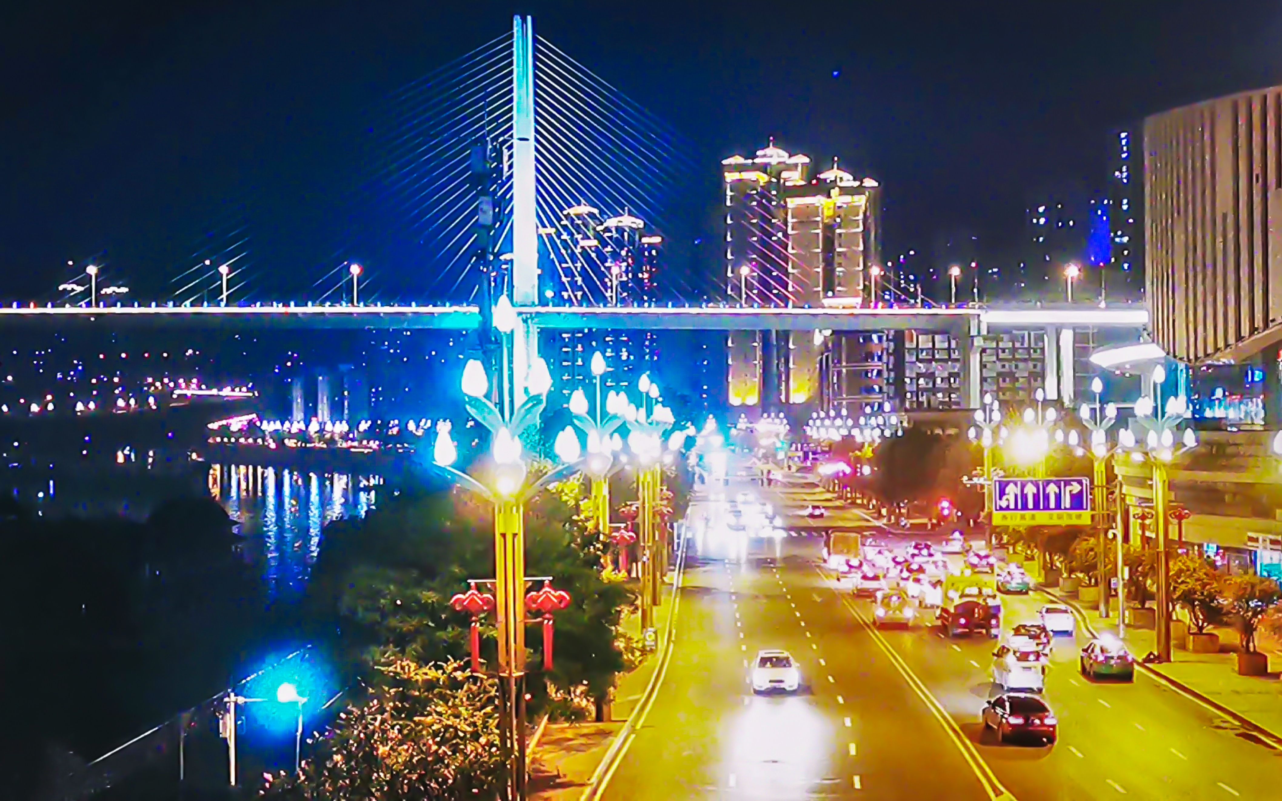 涪陵两江广场夜景图片