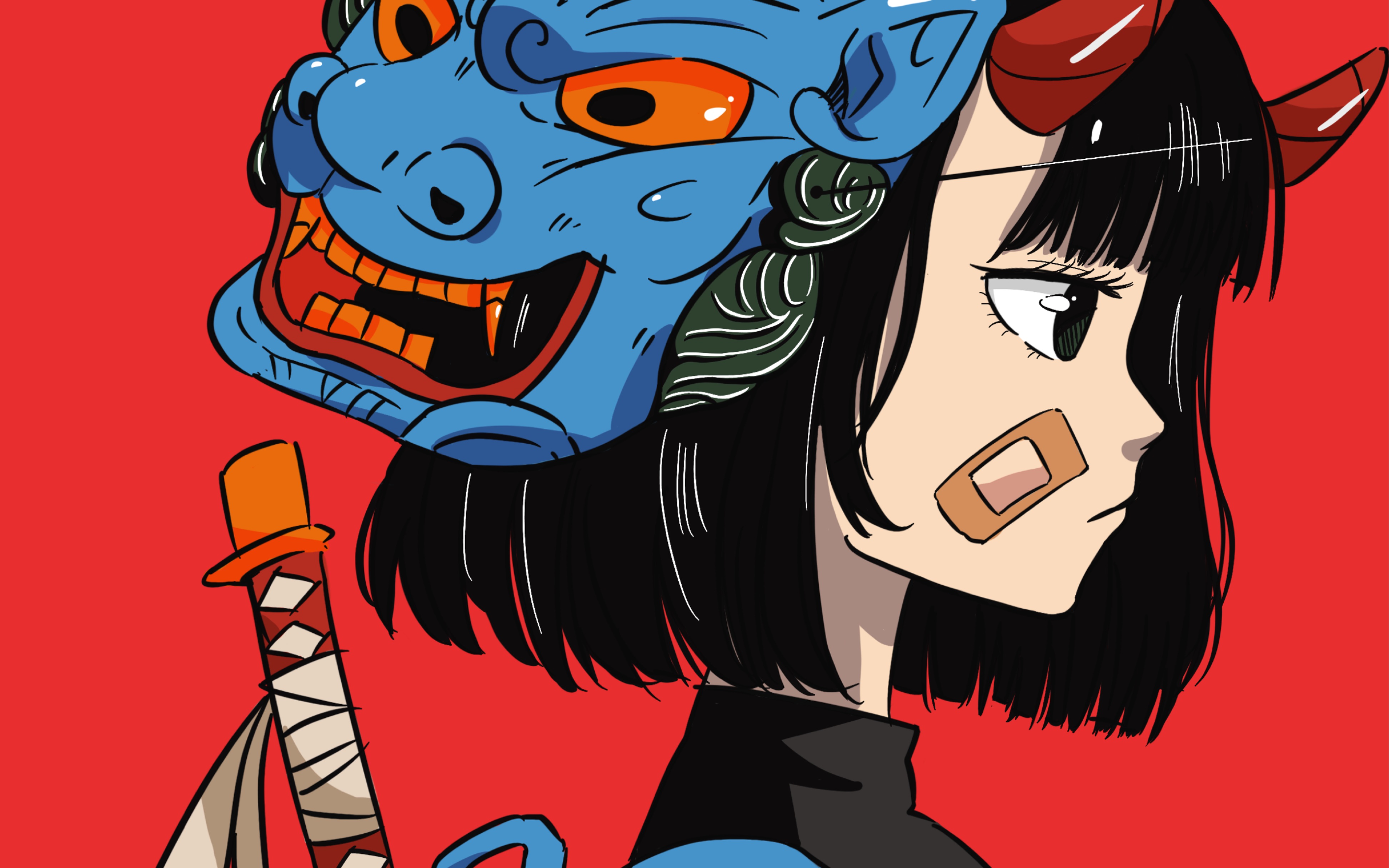 【ipad手绘】procreate手绘.戴面具的女孩