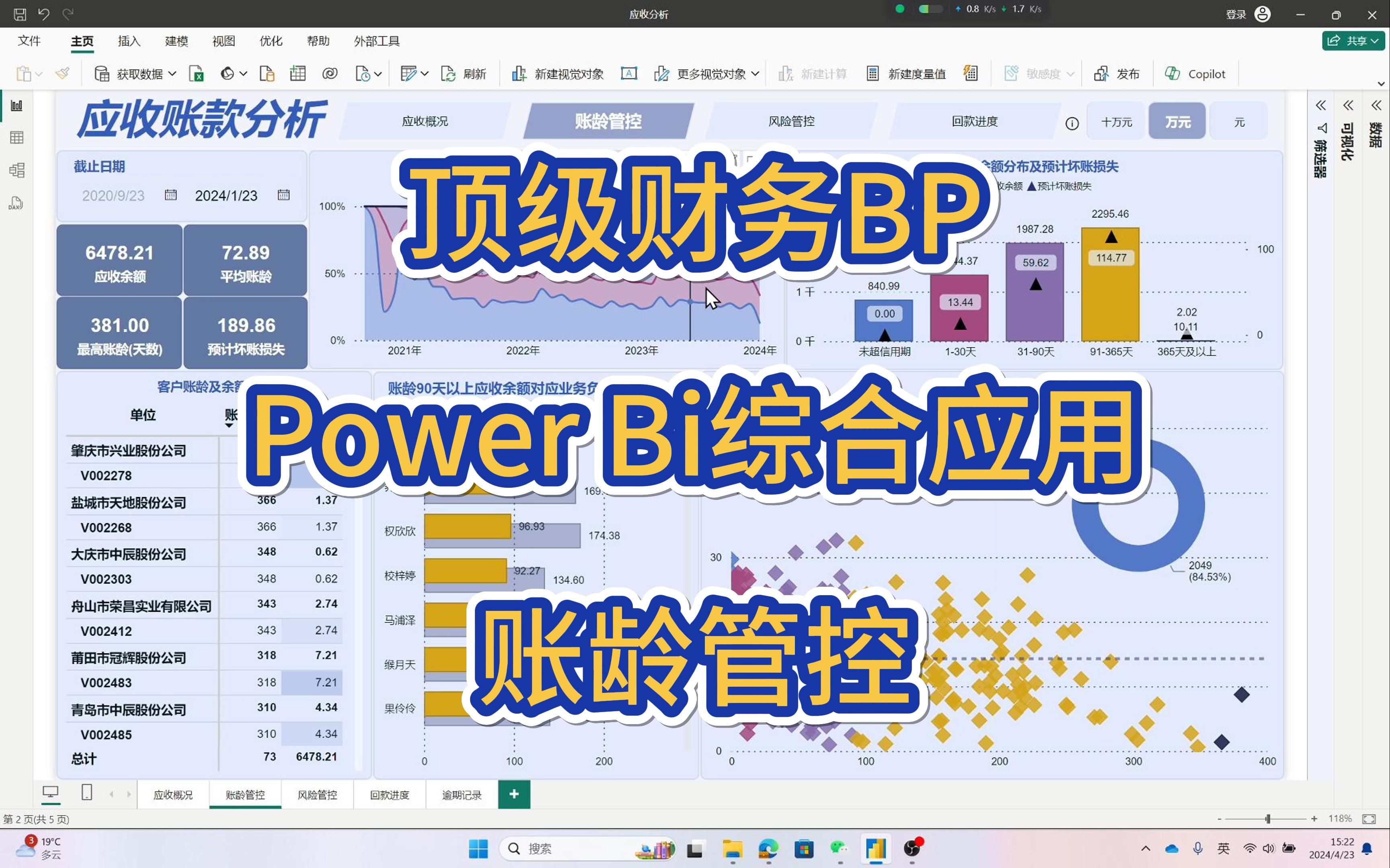 Power Bi与财务分析综合应用案例:应收账款的账龄分析哔哩哔哩bilibili