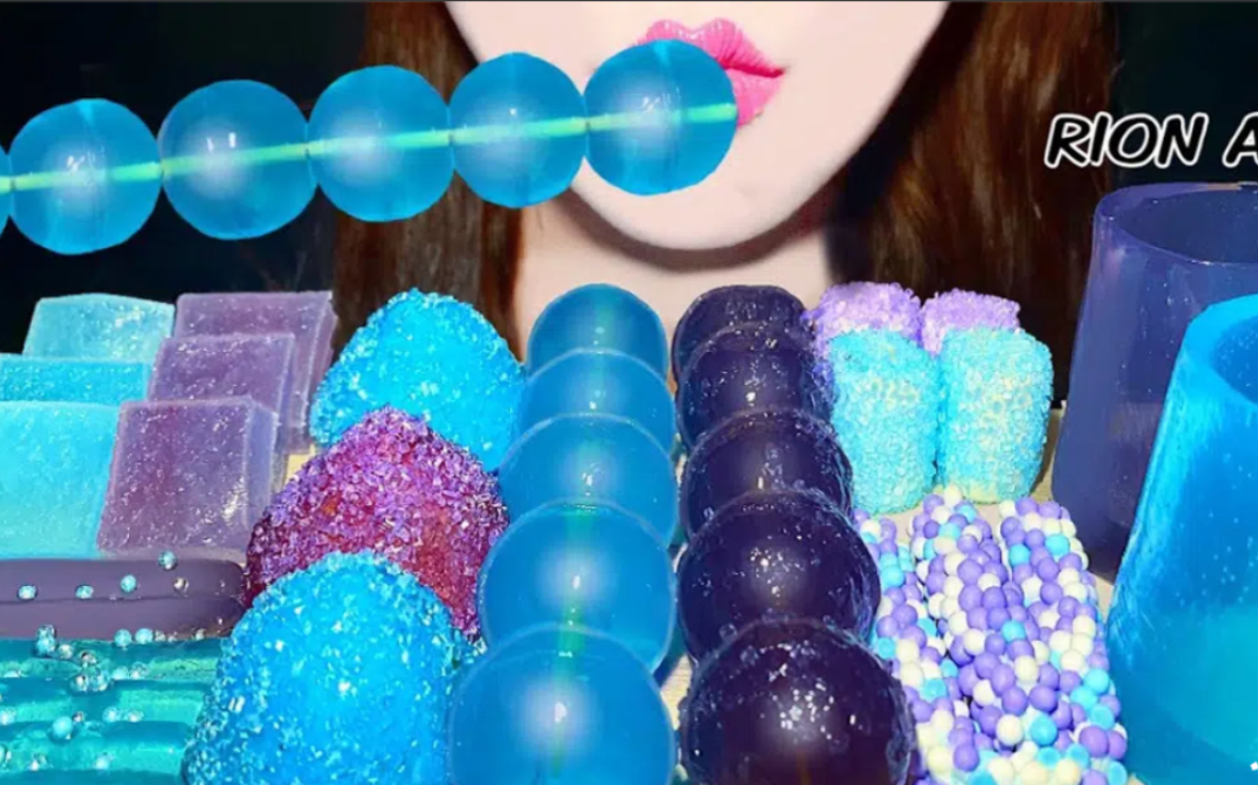 rion蓝色系列甜点果冻棉花糖软糖琥珀糖