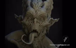 Скачать видео: 【ZBrush】zb 恶魔 胸像 雕刻 演示 快放