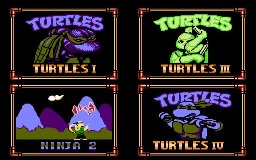 fc红白机忍者神龟4合1rom演示(bs-8117)