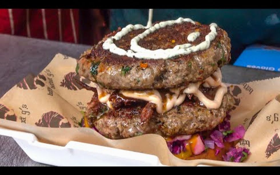 街头美食系列198 英国 汉堡包 街头小吃 欧洲美食 黑暗料理 夜市 路边