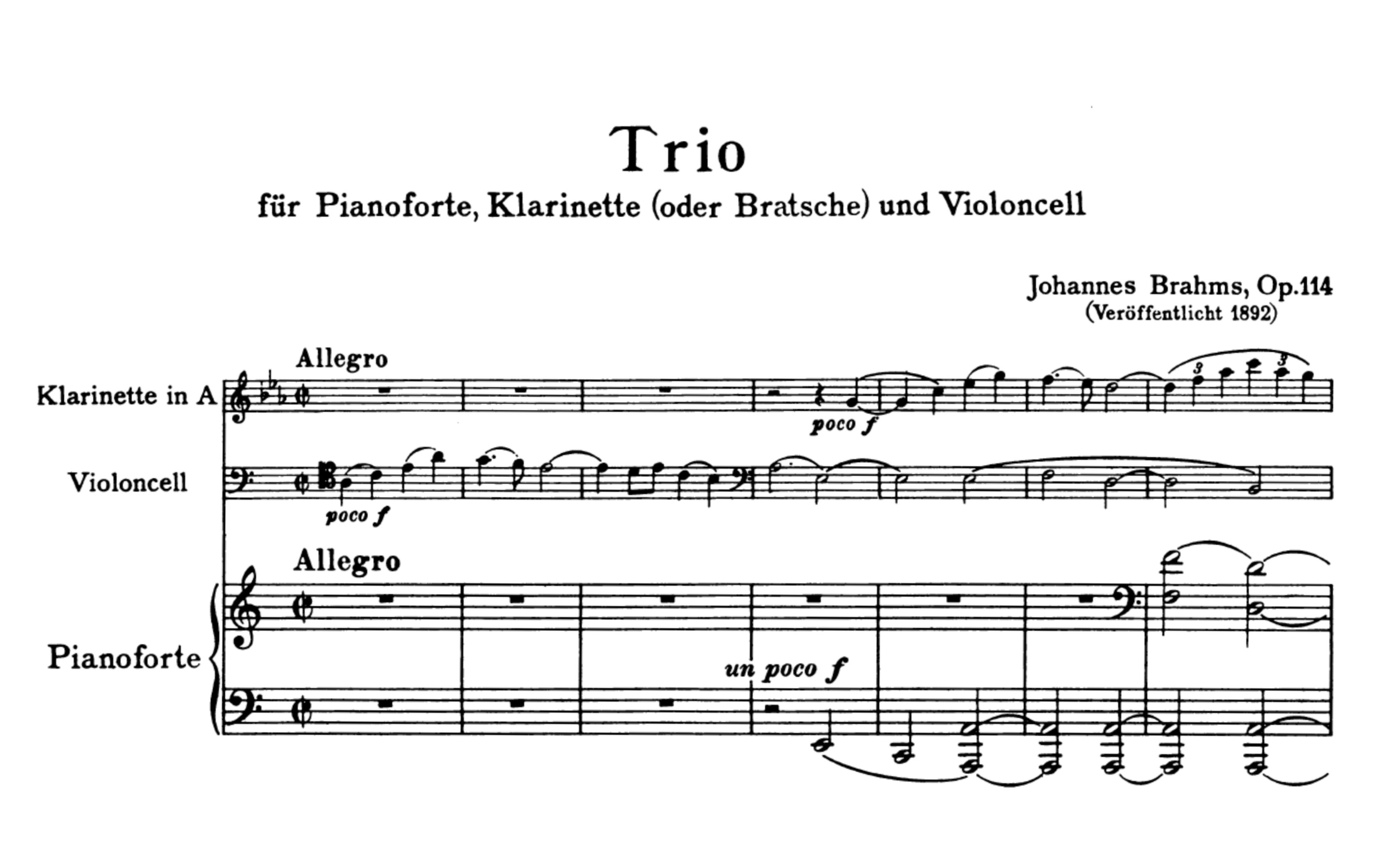 【姜汉超sax】勃拉姆斯《单簧管三重奏》作品114号