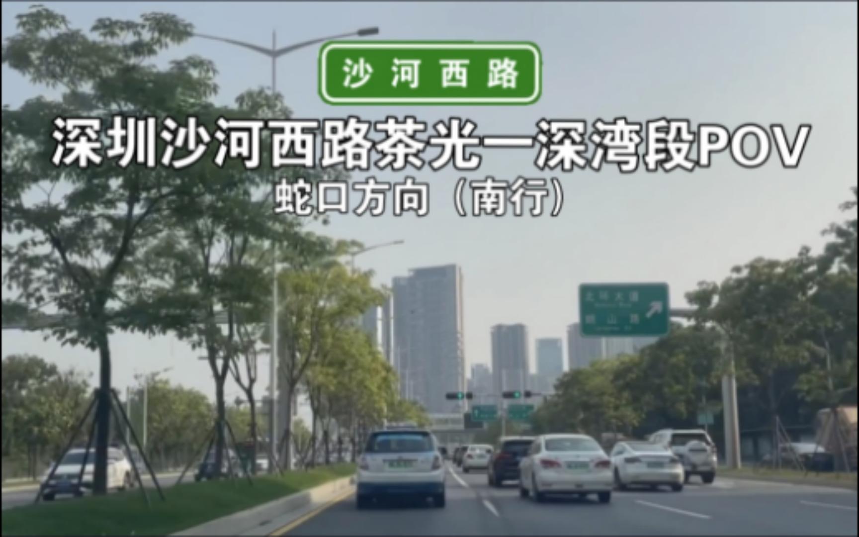 【公路POV】带红绿灯和平交路口的快速路(深圳沙河西路茶光—深圳湾段POV)哔哩哔哩bilibili