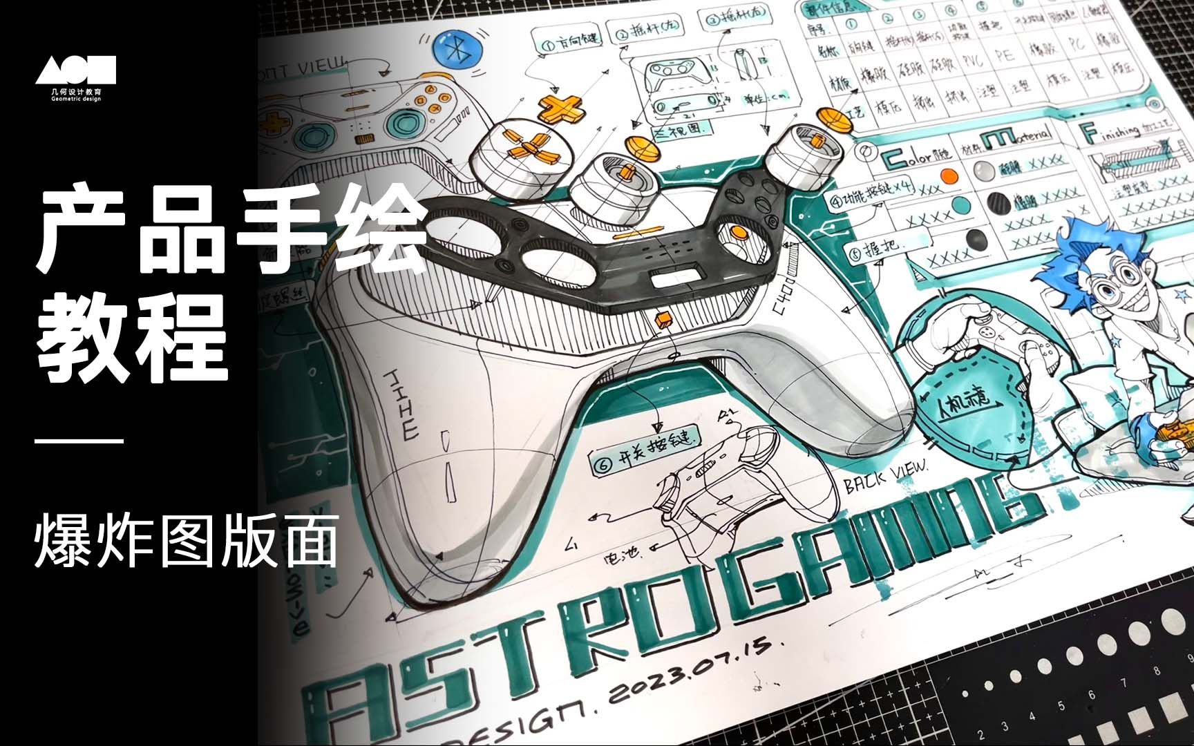 【产品设计考研快题】手绘教程系列20—爆炸图版面教学哔哩哔哩bilibili