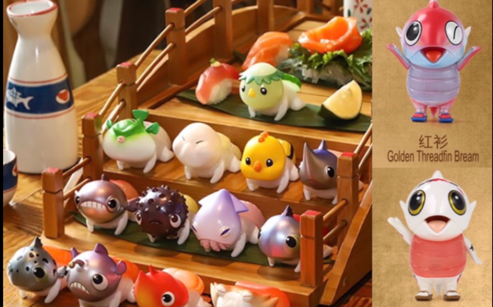 popmart泡泡玛特鲔鱼宝宝世界系列及寿司系列盲盒开箱