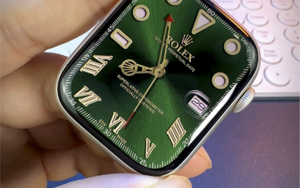 分享一款很酷的太阳纹金属拉丝苹果iwatch表盘来啦!