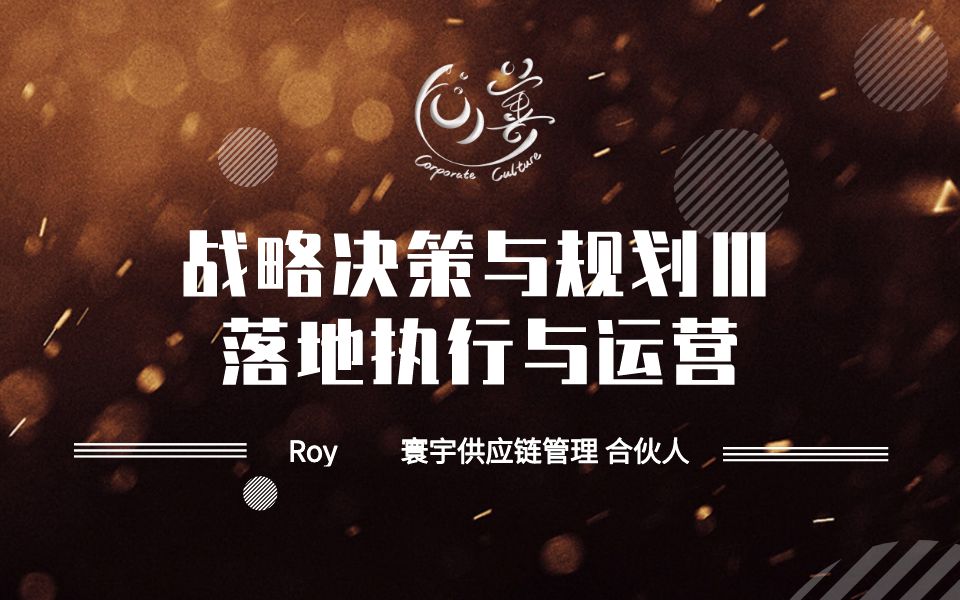 向善学堂ROY《战略决策与规划3落地执行与运营篇》哔哩哔哩bilibili