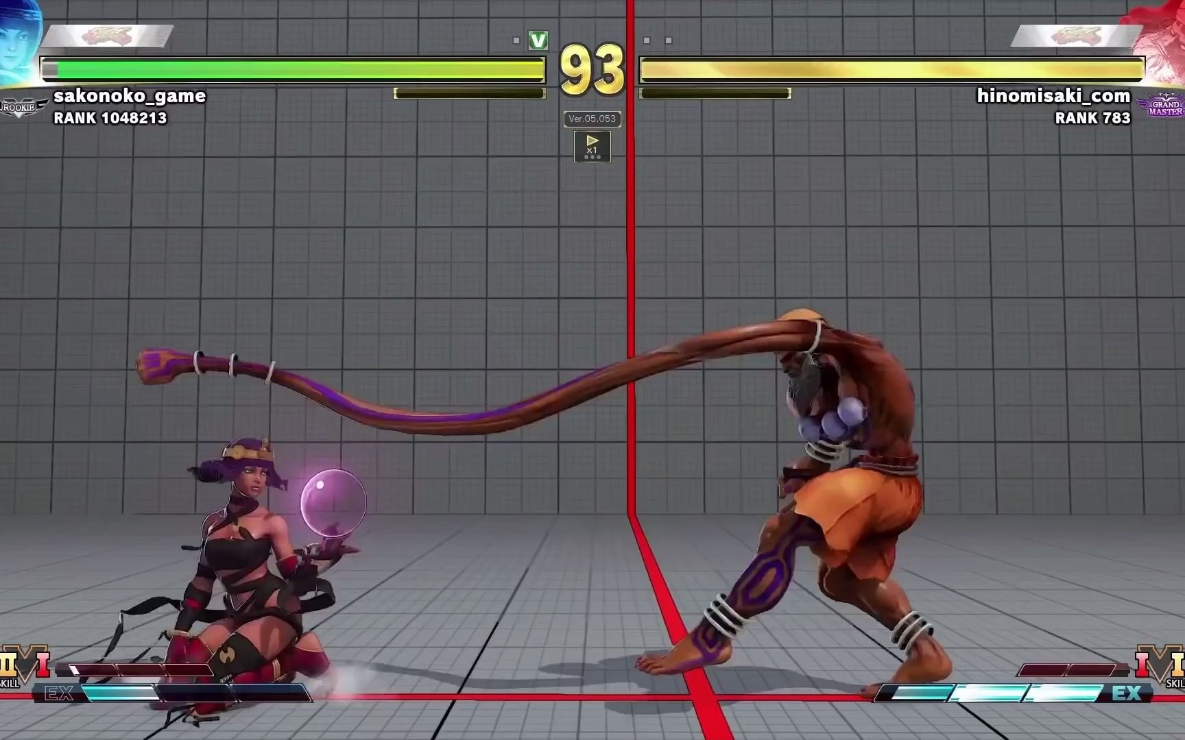 【街霸5】sako (球女) vs 饼爷 (长手)