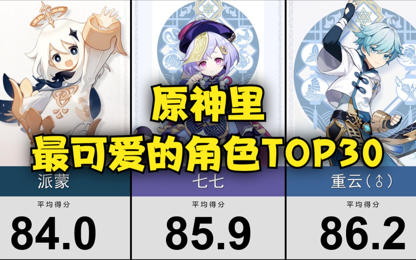 原神里最可爱的角色TOP30~!【日网评选】哔哩哔哩bilibili原神