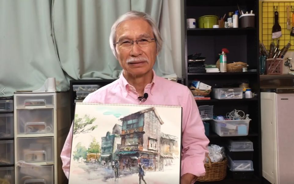 柴崎老师的水彩教程--如何利用"融墨"来画一栋老房子.