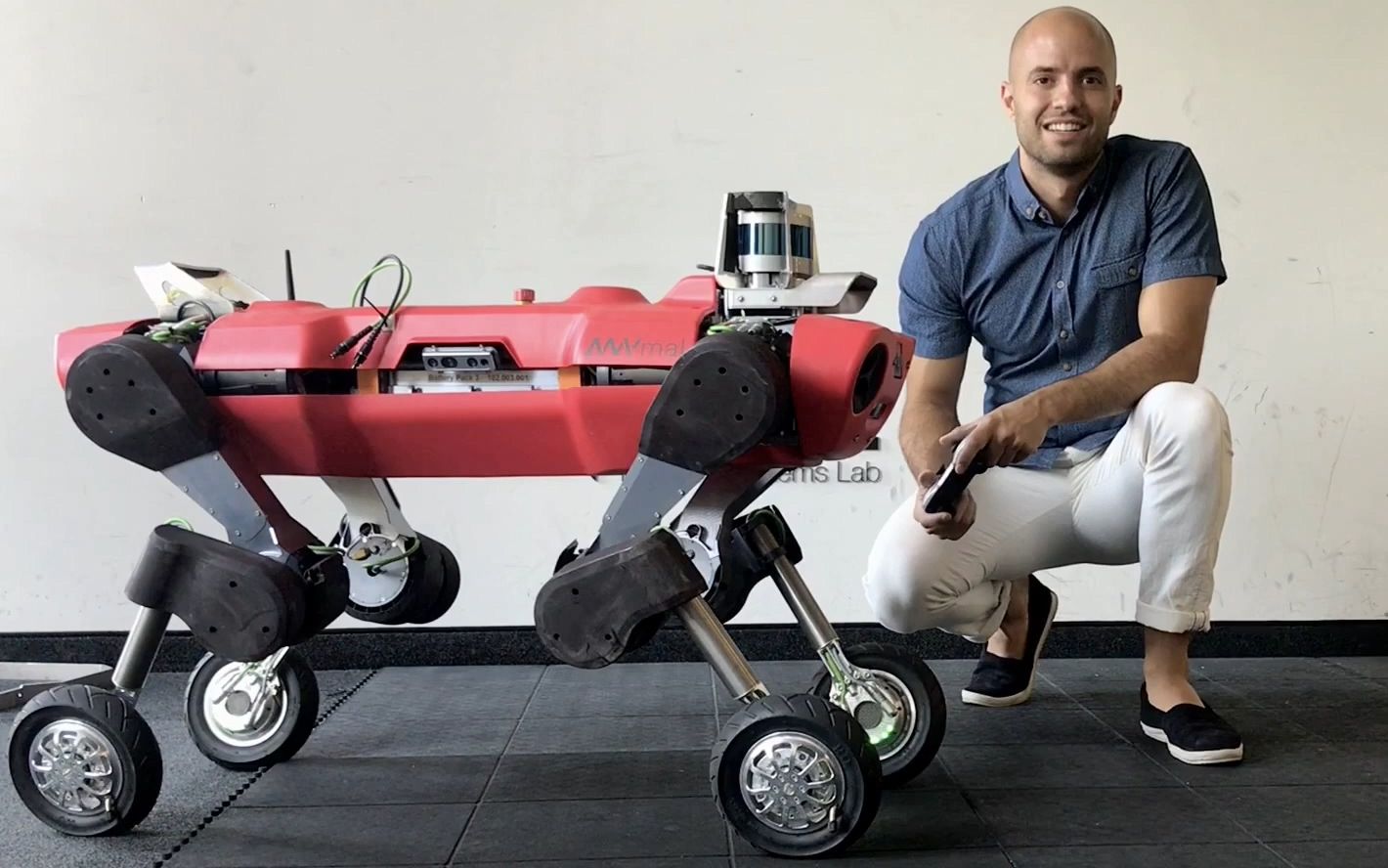 轮式四足机器人每一步都像在溜冰hybridlocomotionforwheeledlegged