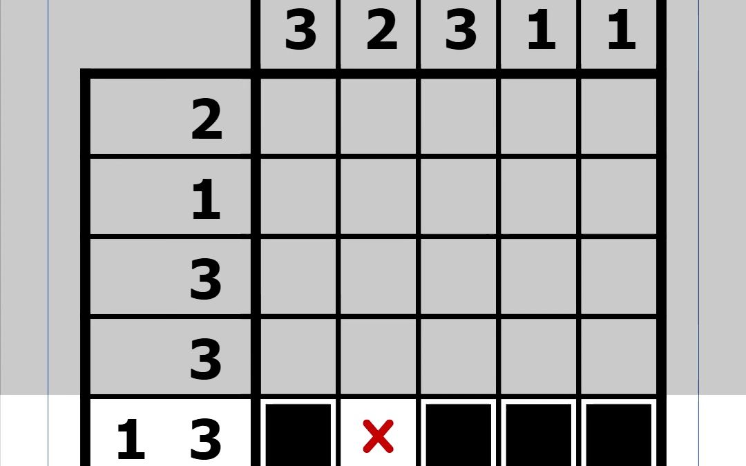 谜题数图二(nonograms)解决一道简单题