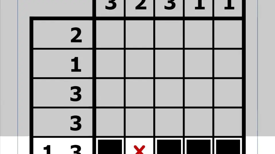 谜题《数图》二（Nonograms）解决一道简单题_哔哩哔哩bilibili