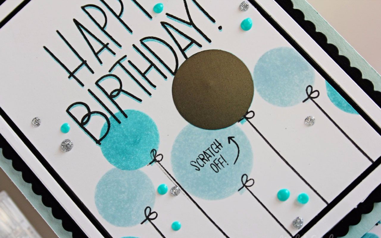 【卡片制作】生日刮刮卡Happy Birthday Scratch Off Card (Simon Says Stamp哔哩哔哩bilibili