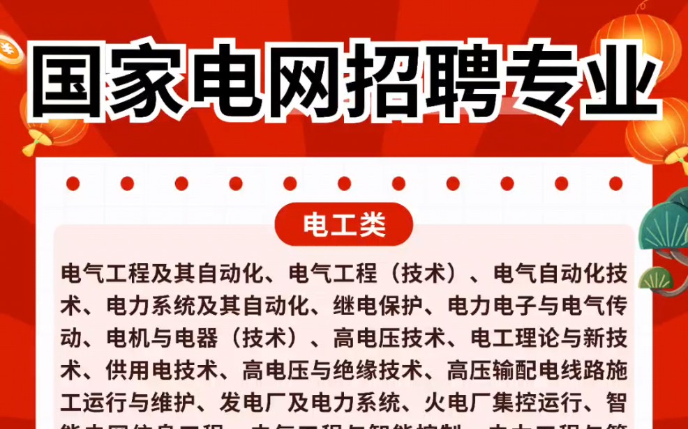 想去国家电网工作的注意啦,你知道国家电网每年招聘哪些专业嘛?