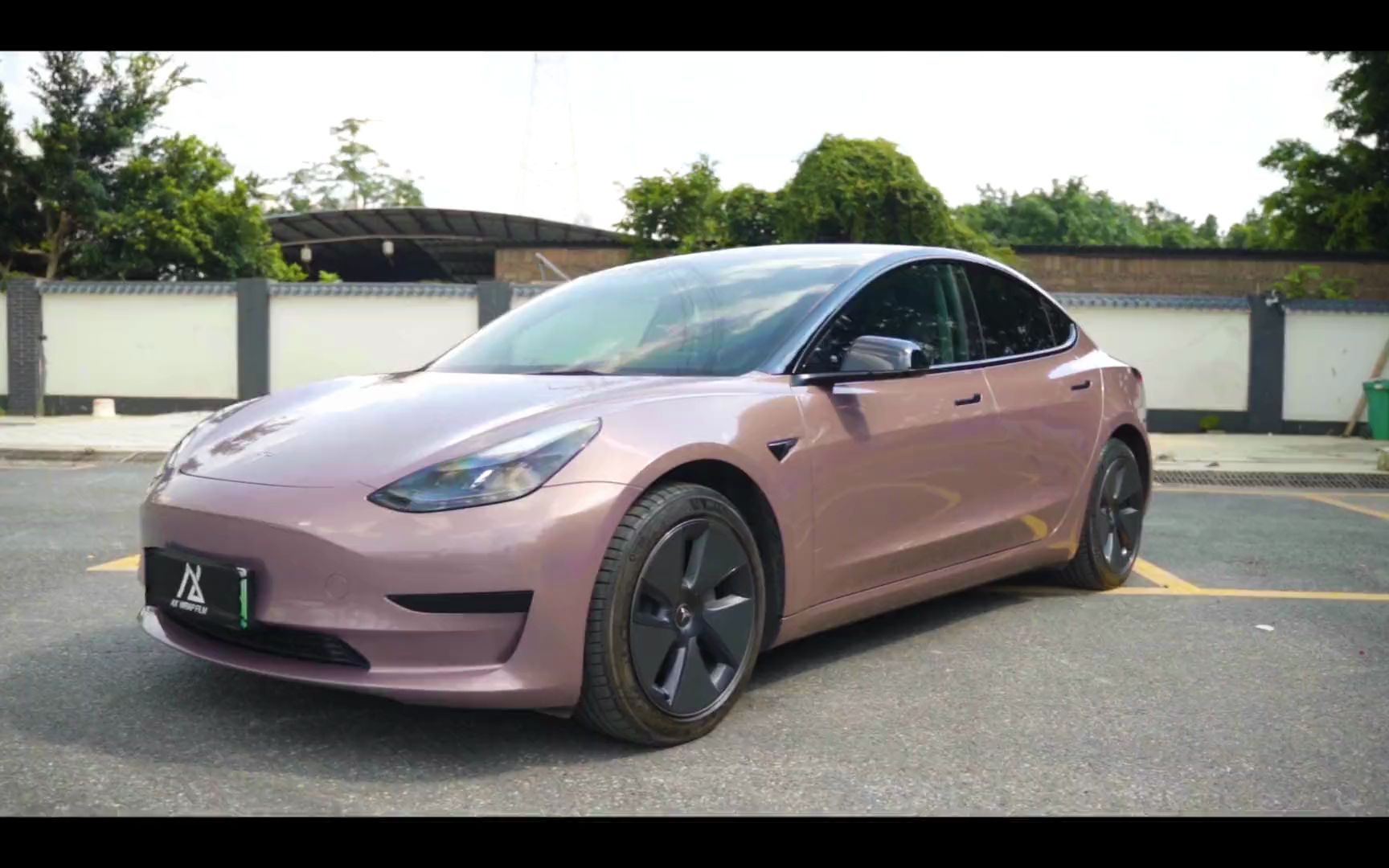外星人汽车贴膜xpel隐形车衣旗舰店特斯拉model 3 改色ax改色膜冰莓粉