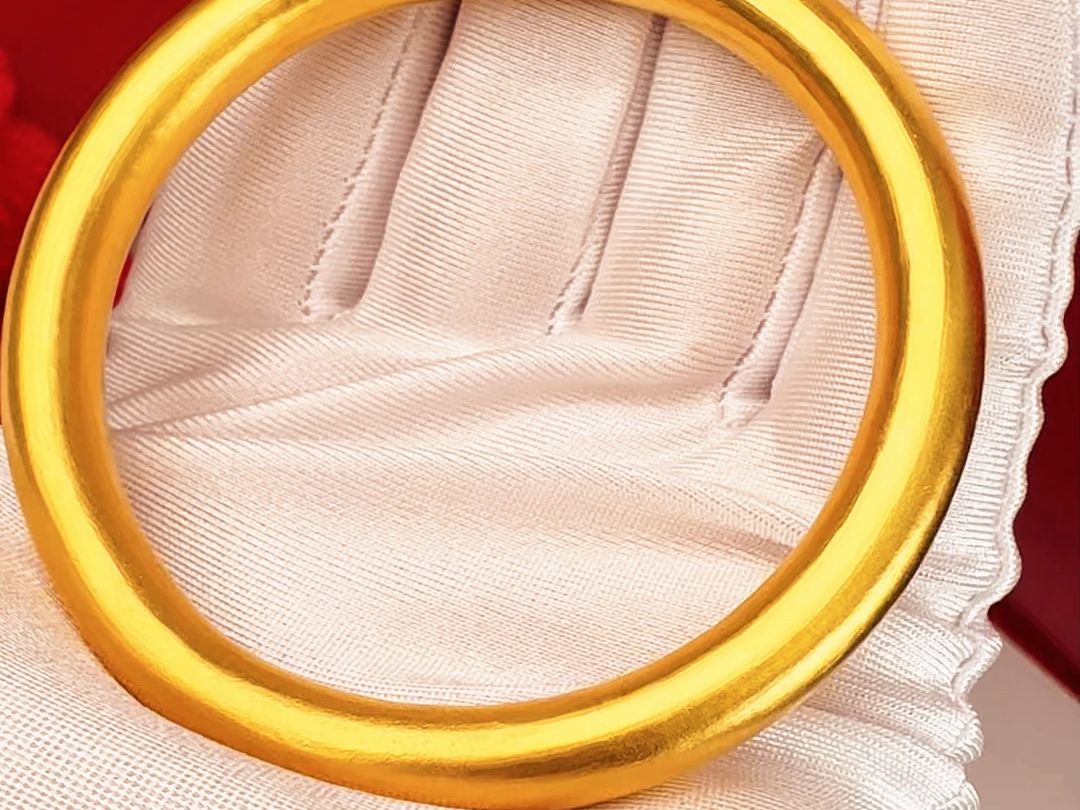 100克厚壁中空金手镯加工展示!