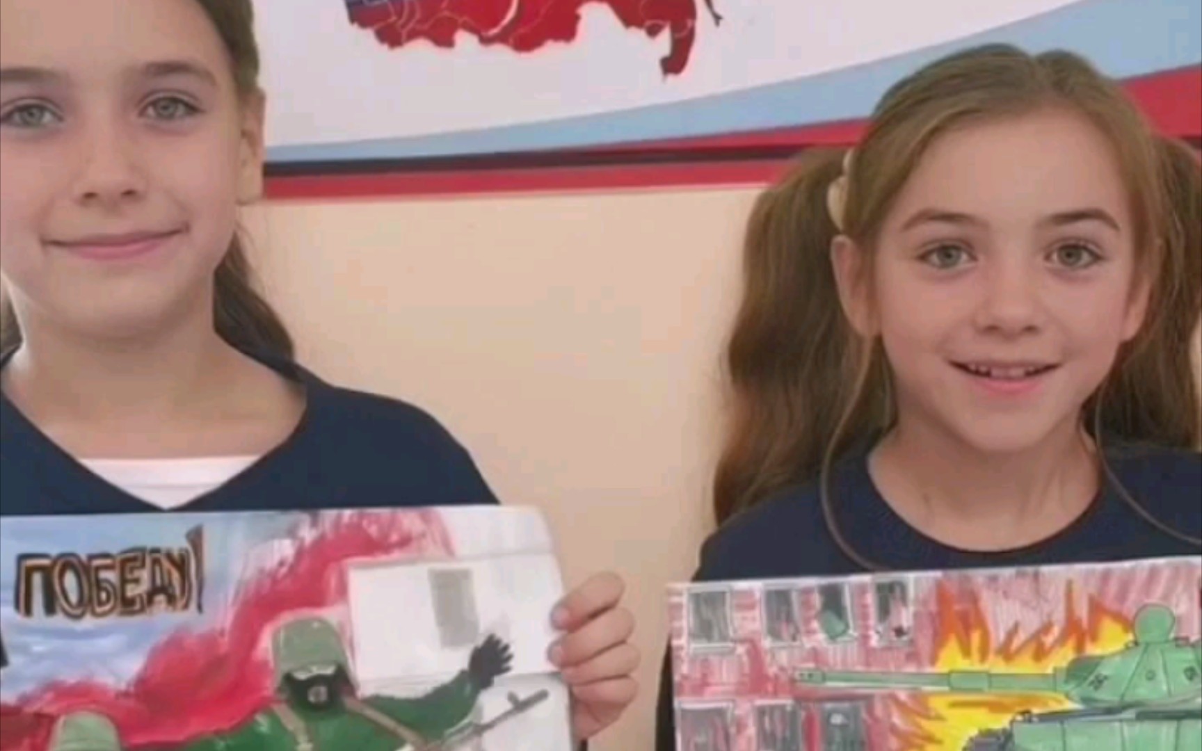 俄罗斯小朋友绘制的俄乌冲突儿童画欣赏