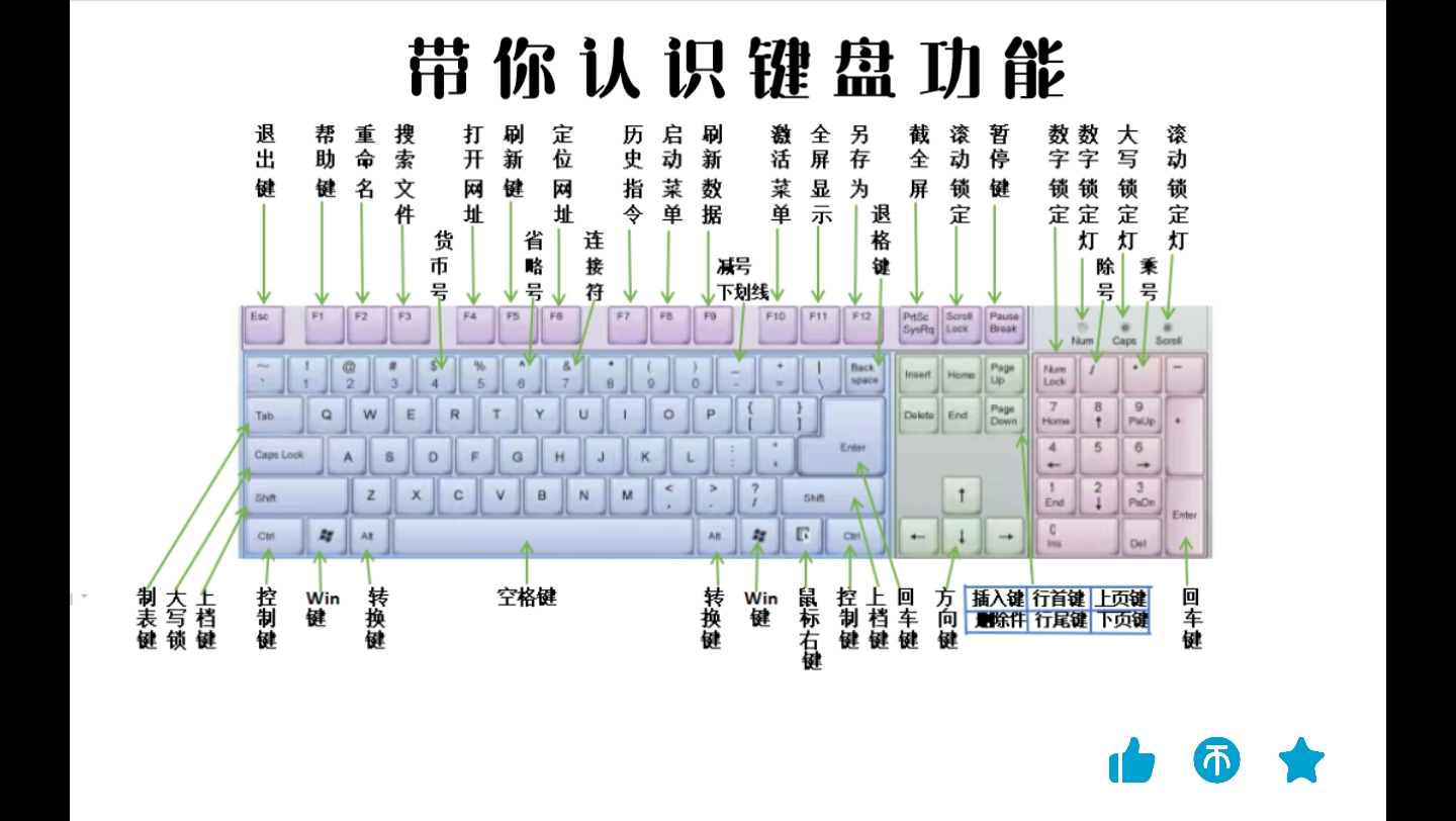 电脑键盘按键说明图解图片