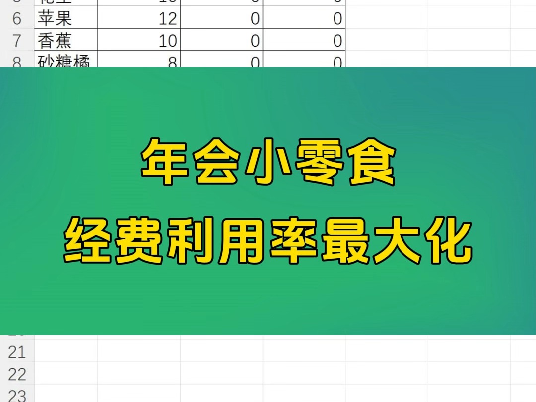Excel办公技巧年会小零食经费利用率最大化哔哩哔哩bilibili