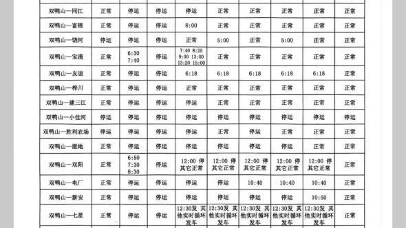 2024春节假期双鸭山部分公交时刻表哔哩哔哩bilibili